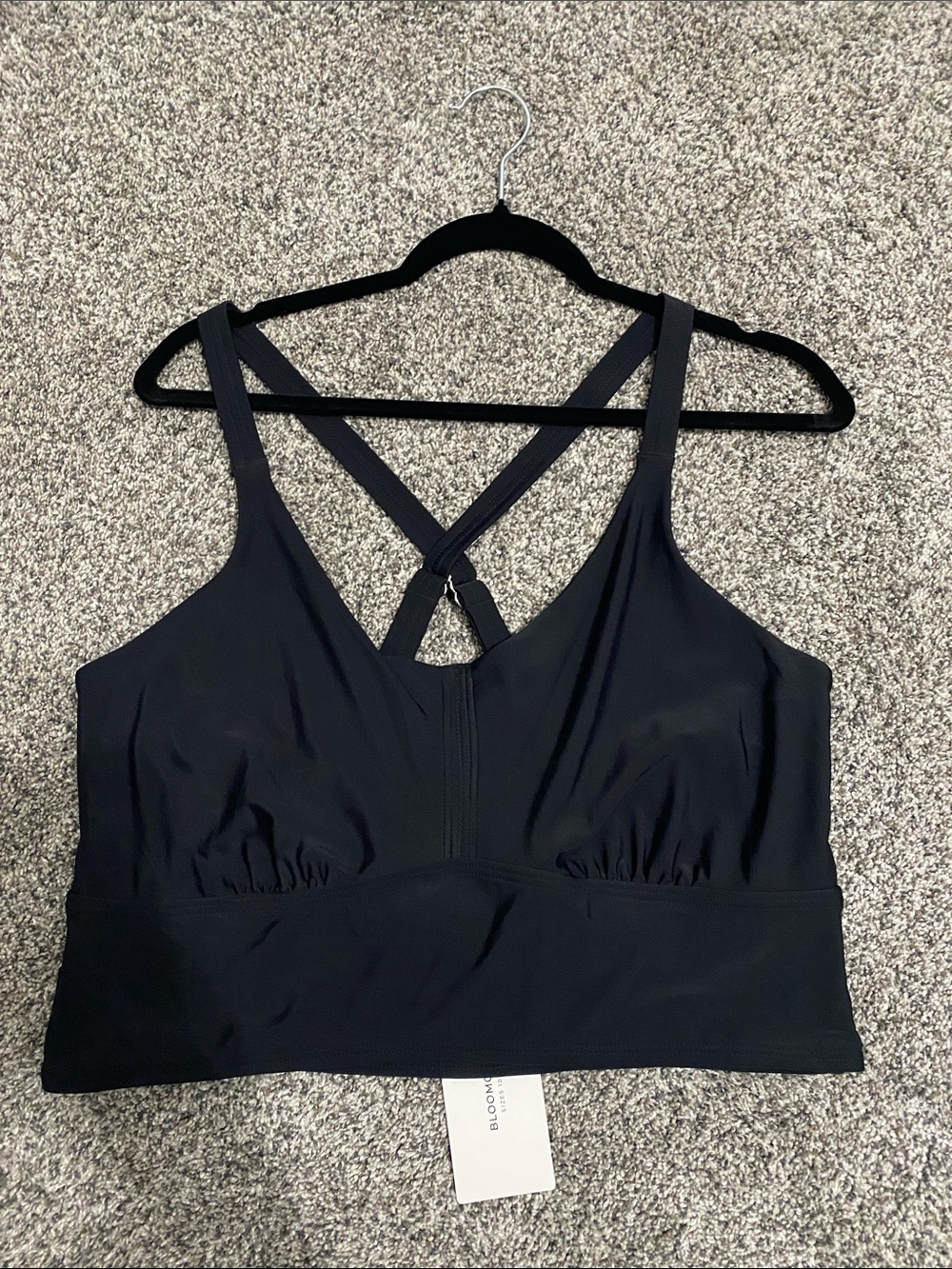 BloomChic Black Cross-Back Swim Top